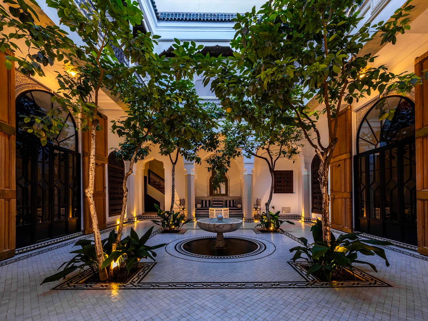 Patio du Riad Saeed — contexte de la mission DA et site
