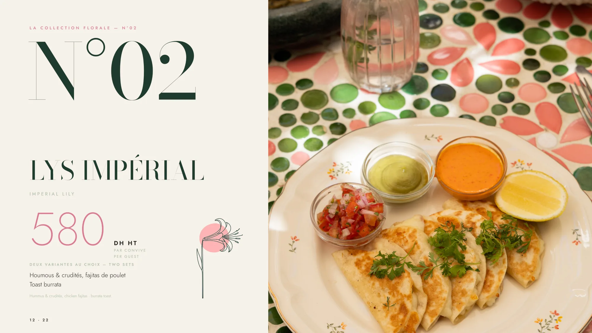 Menu N°02, Lys impérial