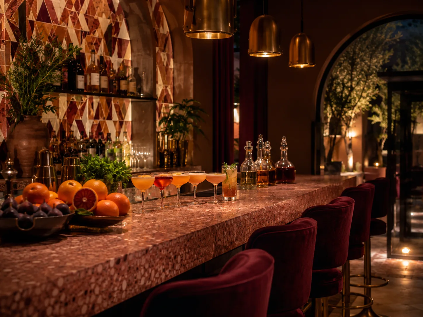Le bar, de nuit