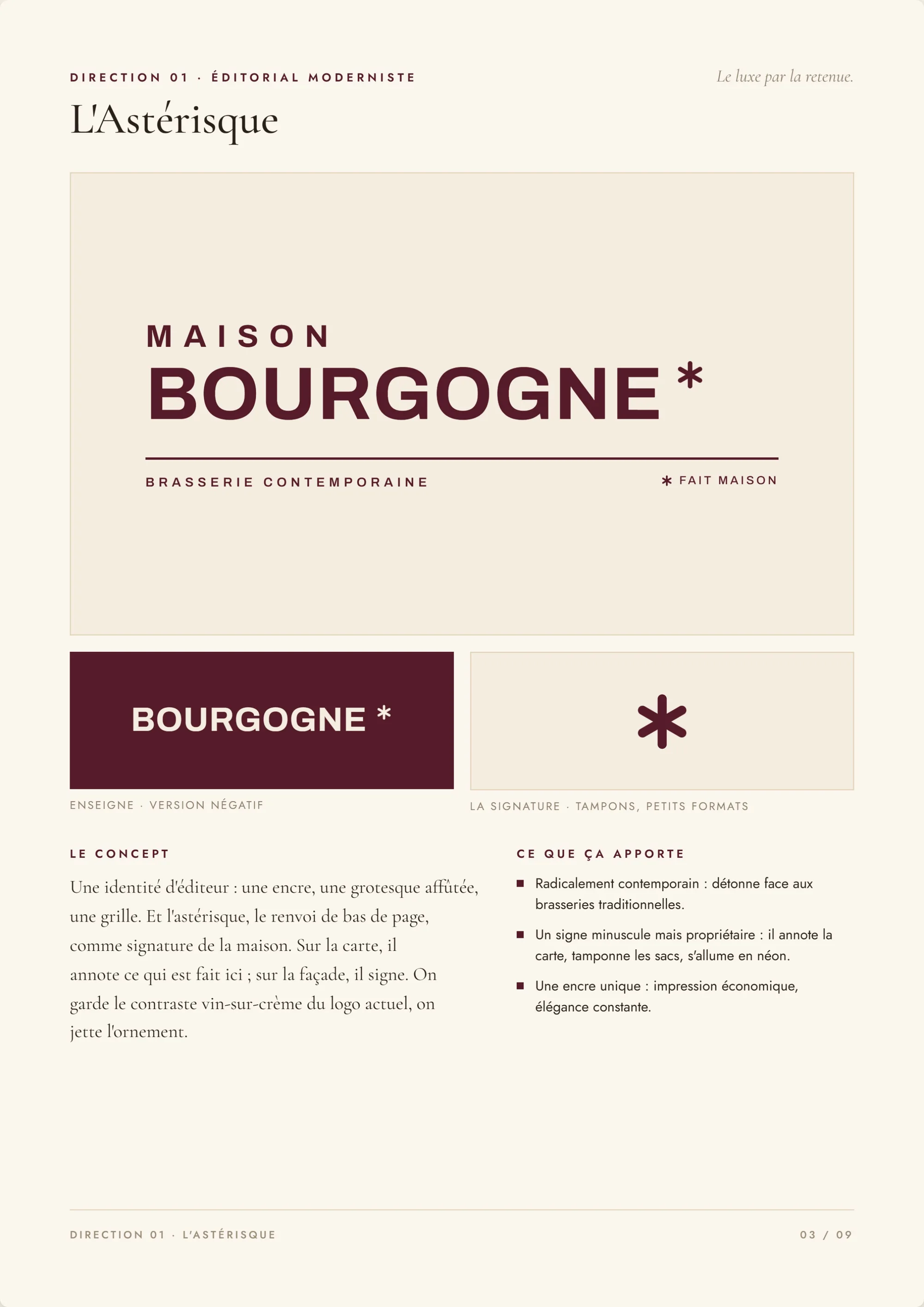 Direction 01, L'Astérisque