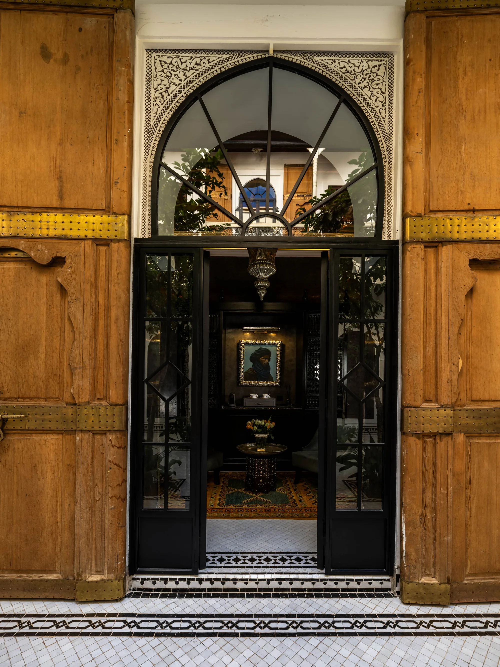 Le patio, la fontaine